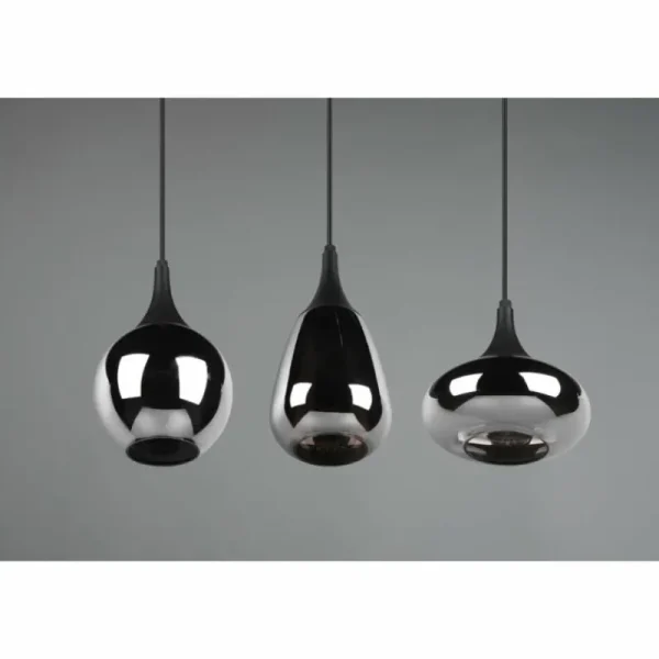 Luminaires Trio Suspension Trio Lumina Noir, 3 lumières* Lampes En Verre