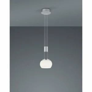 Luminaires Trio Suspension Trio Madison LED Nickel mat, 1 lumière* Lampes En Verre