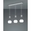 Luminaires Trio Suspension Trio Madison LED Nickel mat, 3 lumières* Lampes En Verre