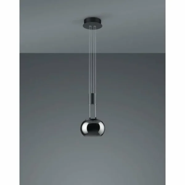 Luminaires Trio Suspension Trio Madison LED Noir, 1 lumière* Lampes En Verre