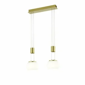 Luminaires Trio Suspension Trio Madison LED Laiton, 2 lumières* Lampes En Verre