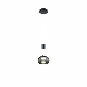 Luminaires Trio Suspension Trio Madison LED Noir, 1 lumière* Lampes En Verre