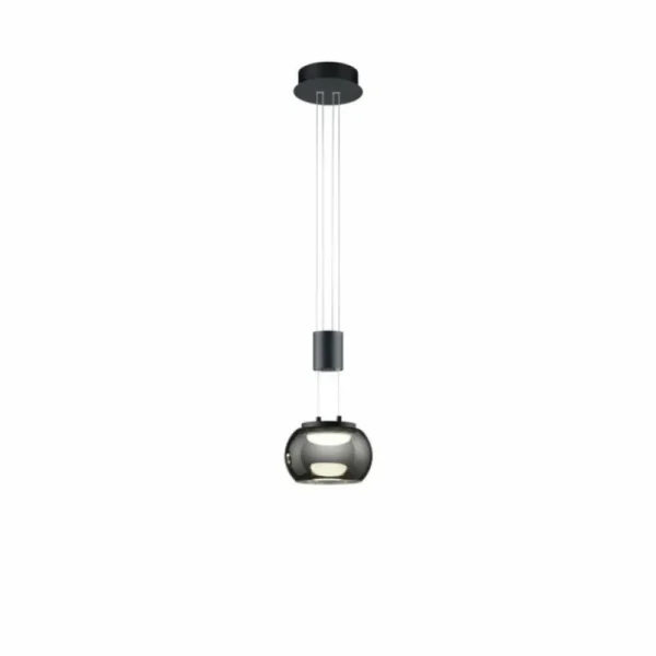 Luminaires Trio Suspension Trio Madison LED Noir, 1 lumière* Lampes En Verre