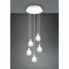 Luminaires Trio Suspension Trio Mela Blanc, 5 lumières* Lampes En Verre