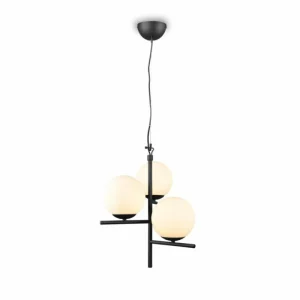 Luminaires Trio Suspension Trio Pure Noir, 3 lumières* Lampes En Verre