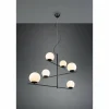 Luminaires Trio Suspension Trio Pure Noir, 6 lumières* Lampes En Verre