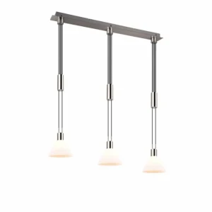 Luminaires Trio Suspension Trio STANLEY Nickel mat, 3 lumières* Lampes En Verre