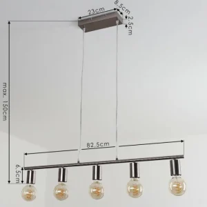 hofstein Suspension Tulla Nickel mat, 5 lumières* Lampes Modernes