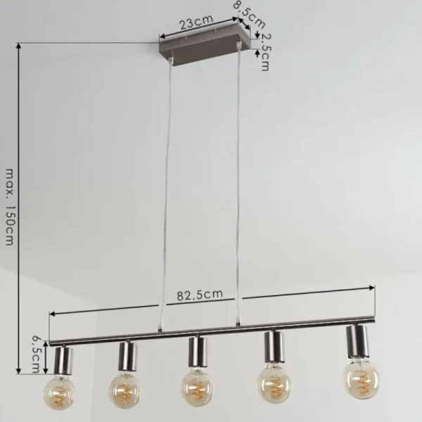 hofstein Suspension Tulla Nickel mat, 5 lumières* Lampes Modernes