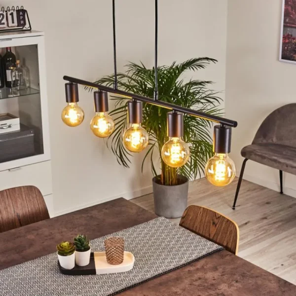 hofstein Suspension Tulla Noir, 5 lumières* Lampes Modernes