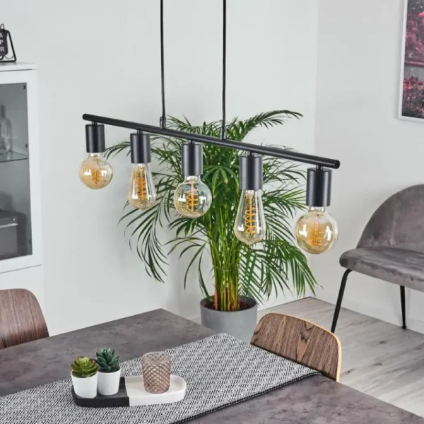 hofstein Suspension Tulla Noir, 5 lumières* Lampes Modernes