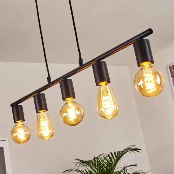 hofstein Suspension Tulla Noir, 5 lumières* Lampes Modernes
