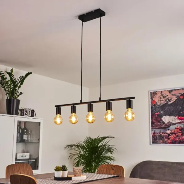 hofstein Suspension Tulla Noir, 5 lumières* Lampes Modernes
