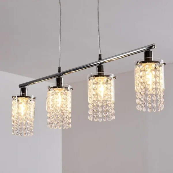 hofstein Suspension Vastervik Chrome, 4 lumières* Lampes Modernes
