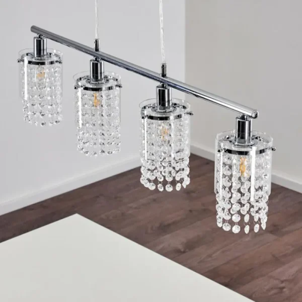 hofstein Suspension Vastervik Chrome, 4 lumières* Lampes Modernes