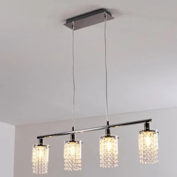 hofstein Suspension Vastervik Chrome, 4 lumières* Lampes Modernes