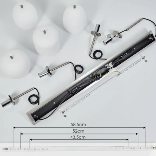 hofstein Suspension Verbania Blanc, 4 lumières* Lampes En Verre