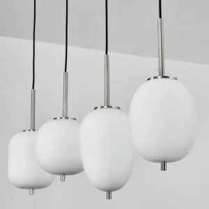 hofstein Suspension Verbania Blanc, 4 lumières* Lampes En Verre