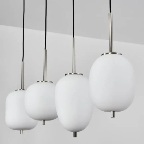 hofstein Suspension Verbania Blanc, 4 lumières* Lampes En Verre