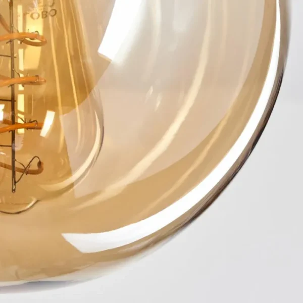 hofstein Suspension Verbania Laiton, Noir, 5 lumières* Lampes En Verre