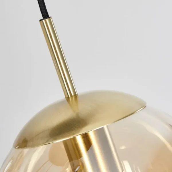 hofstein Suspension Verbania Laiton, Noir, 5 lumières* Lampes En Verre