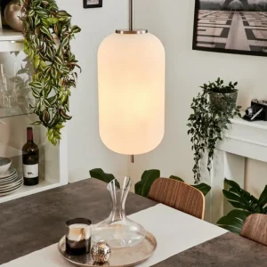 hofstein Suspension Verbania Nickel mat, 1 lumière* Lampes En Verre