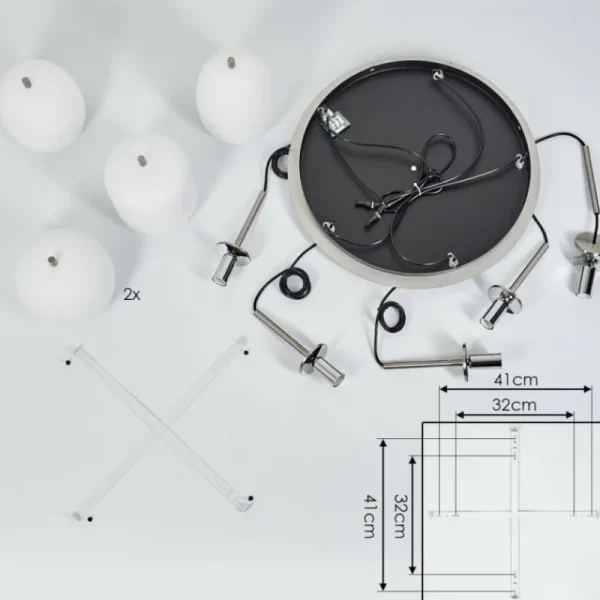 hofstein Suspension Verbania Nickel mat, 5 lumières* Lampes En Verre