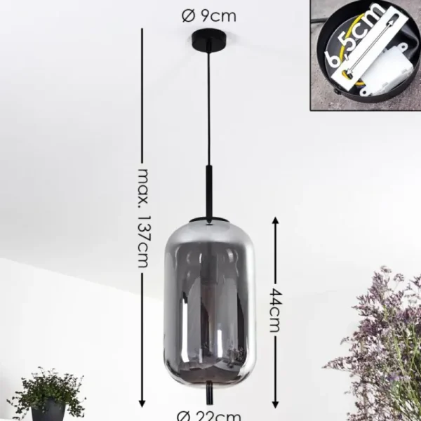 hofstein Suspension Verbania Noir, 1 lumière* Lampes Modernes