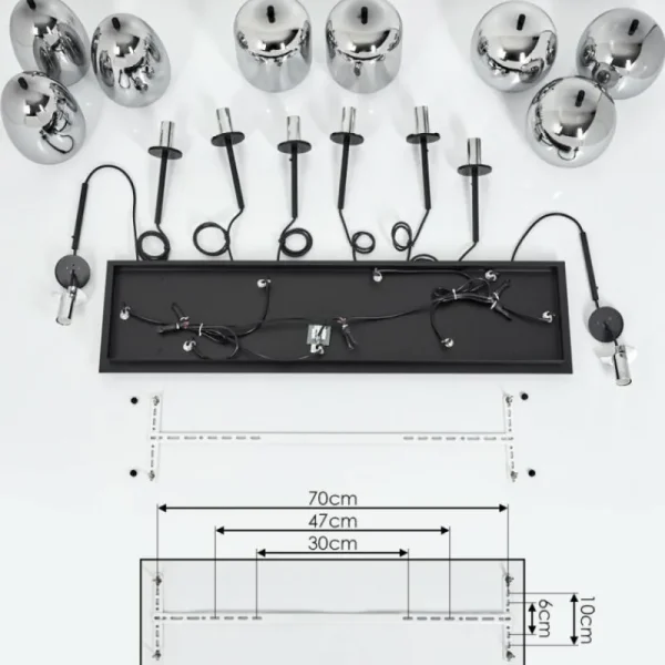 hofstein Suspension Verbania Noir, 8 lumières* Lampes Modernes