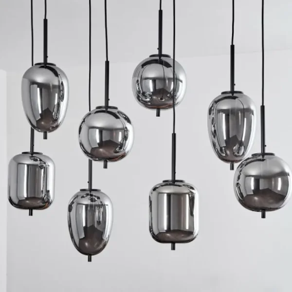 hofstein Suspension Verbania Noir, 8 lumières* Lampes Modernes