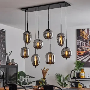 hofstein Suspension Verbania Noir, 8 lumières* Lampes Modernes