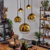 hofstein Suspension Verre 15 cm, 20 cm, 25 cm, 30cm Koyoto Or, Clair, 5 lumières* Lampes En Verre