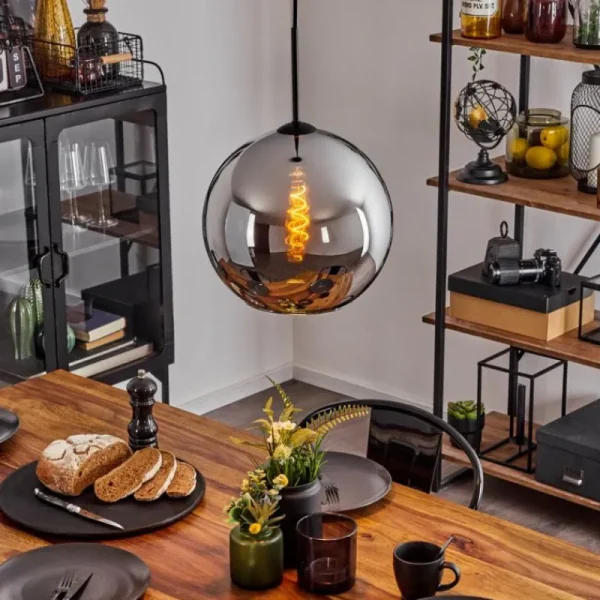 hofstein Suspension Verre 30 cm Koyoto Chrome, 1 lumière* Lampes En Verre