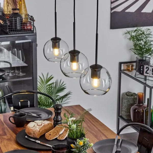 hofstein Suspension Verre 15 cm Koyoto Clair, 3 lumières* Lampes En Verre