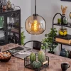 hofstein Suspension Verre 25 cm Koyoto Acier inoxydable, Noir, 1 lumière* Lampes En Verre