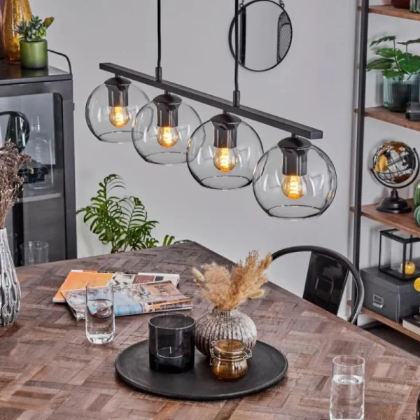 hofstein Suspension Verre 15 cm Koyoto Clair, 4 lumières* Lampes En Verre