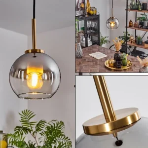 hofstein Suspension Verre 15 cm Koyoto Or, Noir, 1 lumière* Lampes En Verre