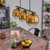 hofstein Suspension Verre 20 cm Koyoto Or, Clair, 3 lumières* Lampes En Verre