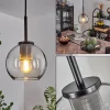 hofstein Suspension Verre 15 cm Koyoto Acier inoxydable, Noir, 1 lumière* Lampes En Verre