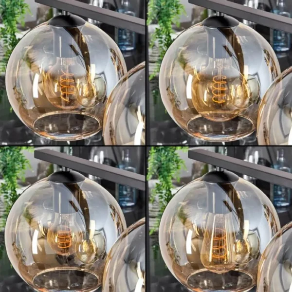 hofstein Suspension Verre 20 cm Koyoto Ambre, 4 lumières* Lampes En Verre