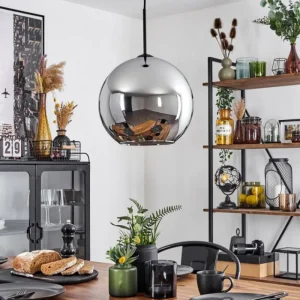 hofstein Suspension Verre 30 cm Koyoto Chrome, 1 lumière* Lampes En Verre