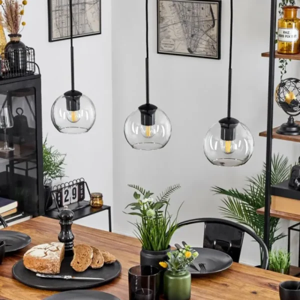 hofstein Suspension Verre 15 cm Koyoto Clair, 3 lumières* Lampes En Verre