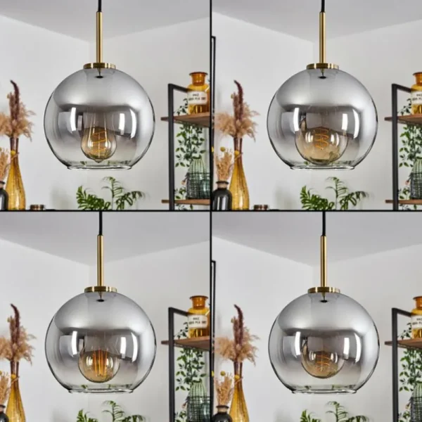 hofstein Suspension Verre 20 cm Koyoto Vieux laiton, 1 lumière* Lampes En Verre