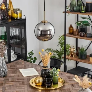 hofstein Suspension Verre 20 cm Koyoto Or, Noir, 1 lumière* Lampes En Verre
