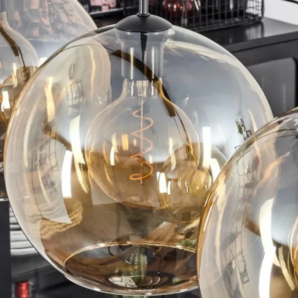 hofstein Suspension Verre 30 cm Koyoto Ambre, 4 lumières* Lampes En Verre