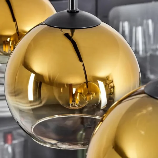 hofstein Suspension Verre 15 cm Koyoto Or, Clair, 4 lumières* Lampes En Verre