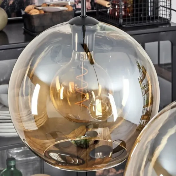 hofstein Suspension Verre 30 cm Koyoto Ambre, 2 lumières* Lampes En Verre