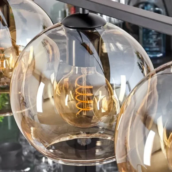 hofstein Suspension Verre 20 cm Koyoto Ambre, 4 lumières* Lampes En Verre
