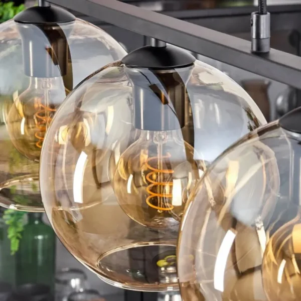 hofstein Suspension Verre 20 cm Koyoto Ambre, 3 lumières* Lampes En Verre