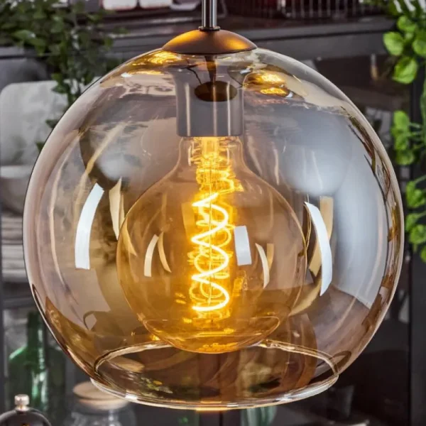 hofstein Suspension Verre 25 cm Koyoto Ambre, 3 lumières* Lampes En Verre